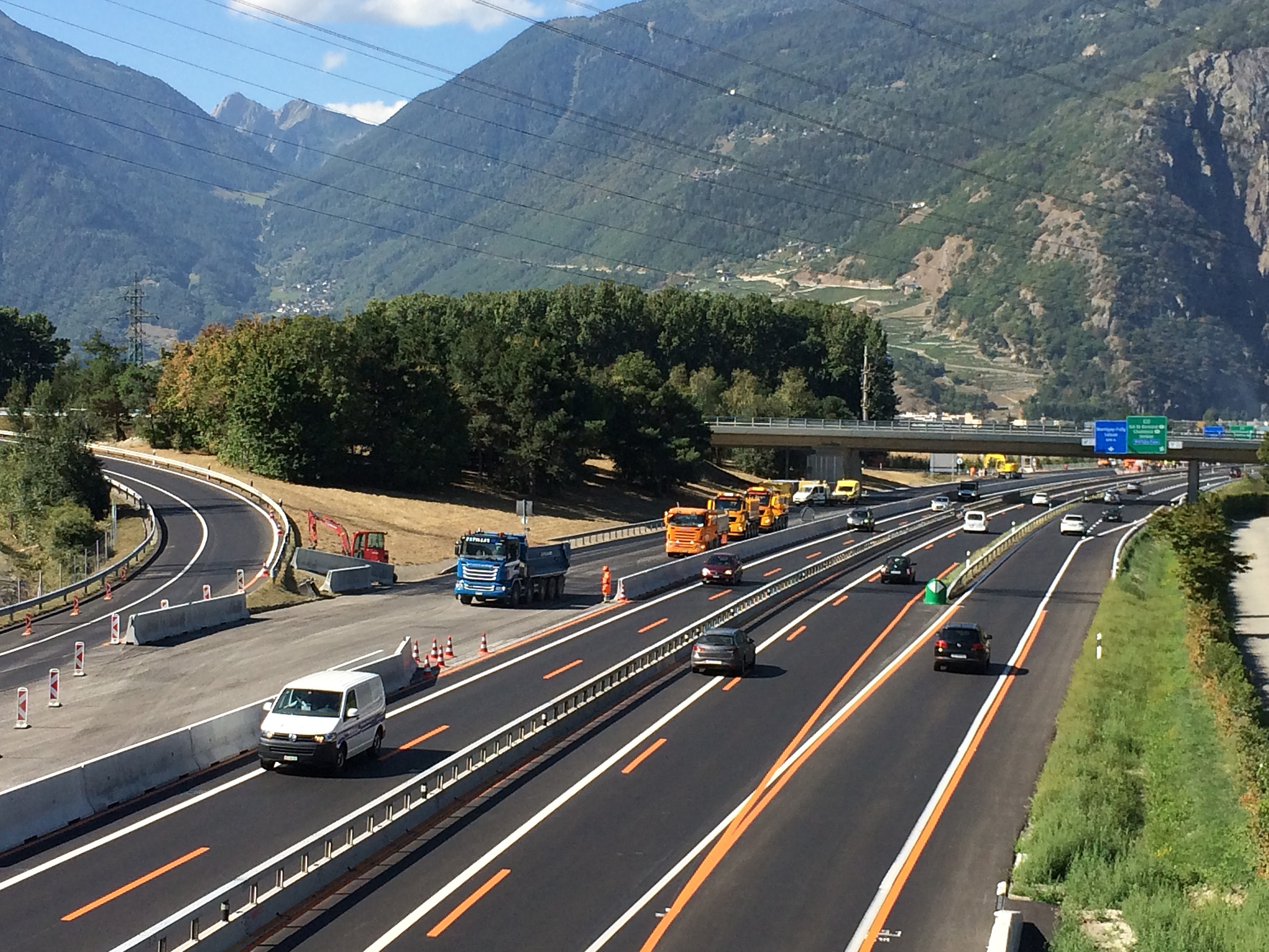 Les autoroutes dans le secteur de Martigny devraient être ouvertes au trafic pour la Foire du Valais